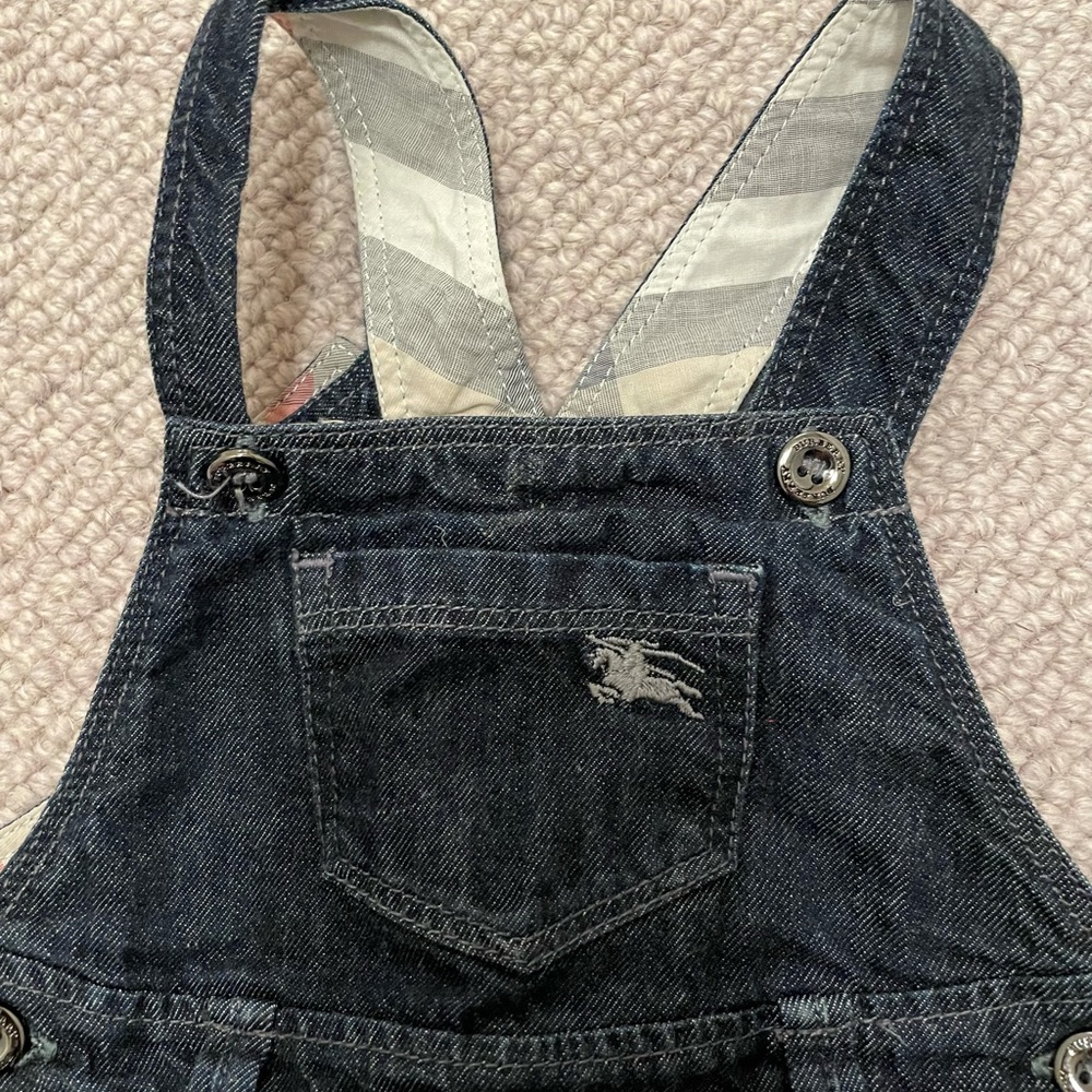 Baby Burberry denim overalls